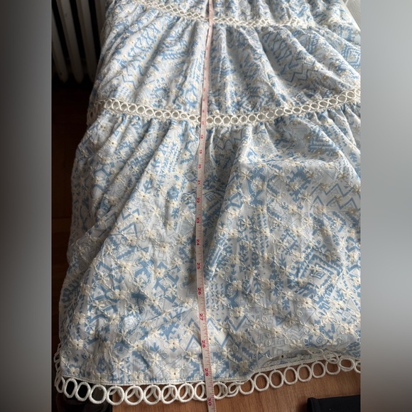 Aqua 100% Bloomingdale’s exclusive Elegant Blue and White Eyelet Dress - Picture 10 of 13